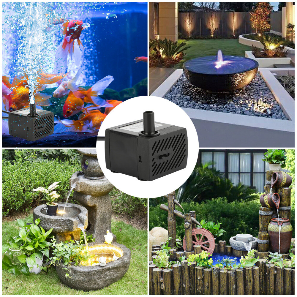 Wasserpumpe Tauchpumpe Mini für Aquarium Rockery Brunnen Gartenteich 5W