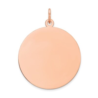 Pre-owned Superdealsforeverything Real 14kt Rose Gold Round Disc Charm Pendant In Pink