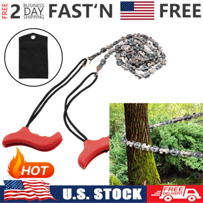 53 Inch Hand Rope Chain Saw Sharp Manual Tree Limb Chain Saw with 68 Teeth