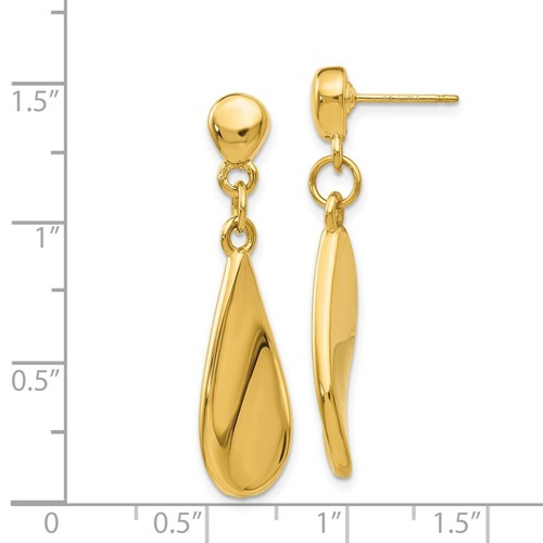 Pre-owned Goldia 14k Tear Drop Dangle Post Earrings In Yellow