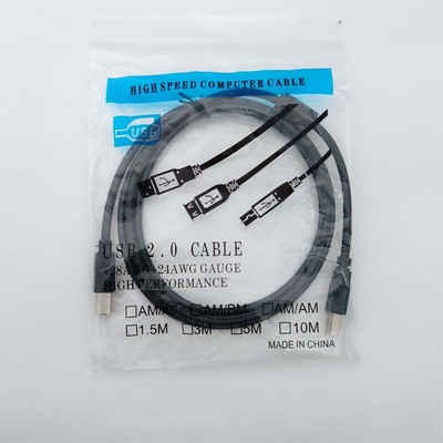 USB A to B 2.0 Printer Cable For Dell HP Brother Canon Epson Scanner Piano DAC