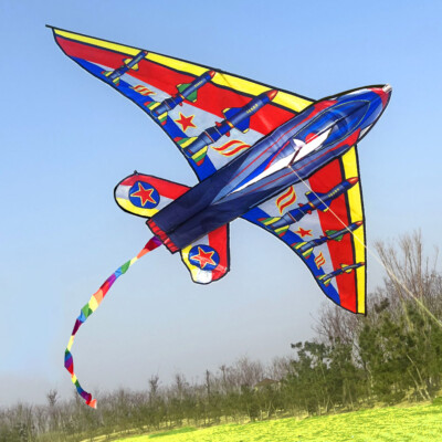 New Outdoor Fun Sports Battleplane Kite Single Line With Handle Good Flying 