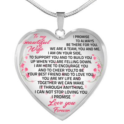 To My Beautiful Wife Necklace Heart Pendant Gift From Husband I