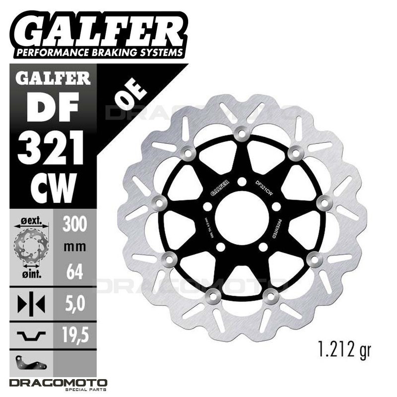 Suzuki Gsx 750 F Der. 1998 Df321cw Disque Frein Avant Galfer Flottant