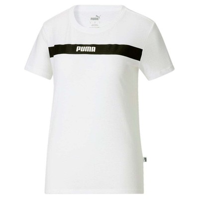 Женская белая повседневная футболка Puma Upfront Line с круглым вырезом и короткими рукавами 678752