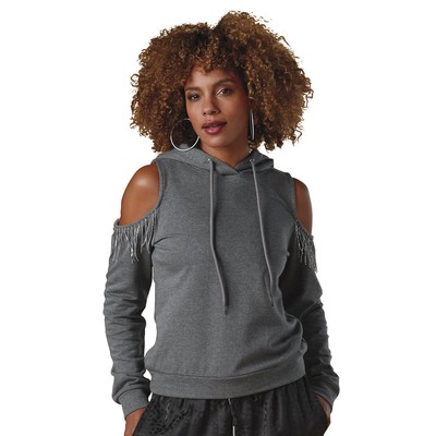 

Толстовка K Jordan с открытыми плечами и стразами, Heather grey