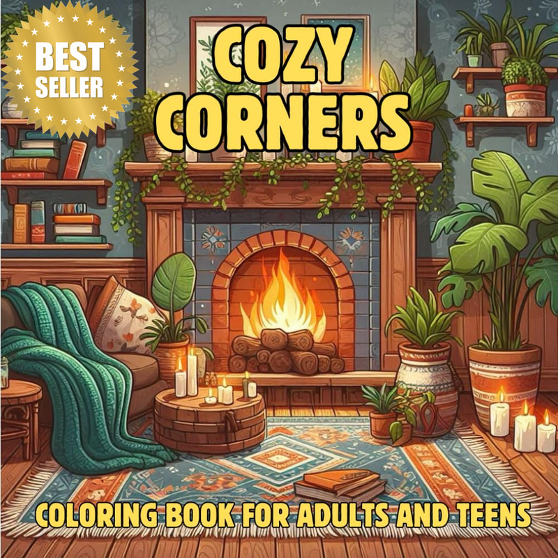 Cozy Corners: a Relaxing Coloring Book for Adults and Teens: 50 Super Cute Hygge
