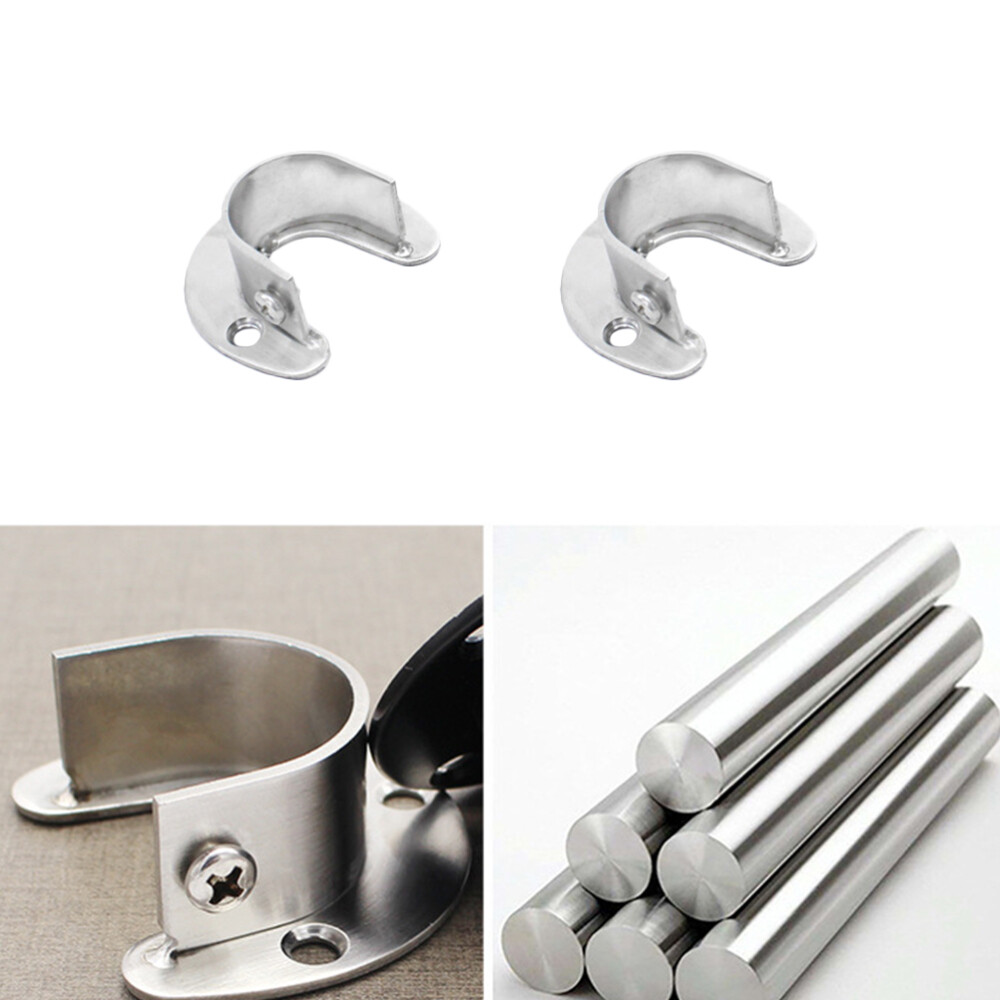 4x Edelstahl Schrankstangen Wandhalterung Kleiderstange halterung