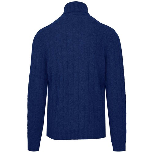 Pre-owned Malo Men Sweater Blue Wool Cashmere Turtleneck Knit Long Sleeve Jumper Pullover
