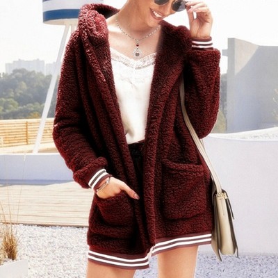 Heiß Mantel Sweatshirt Jacke Outwear Mode Winter Warm Jacke Super Süß Teddy