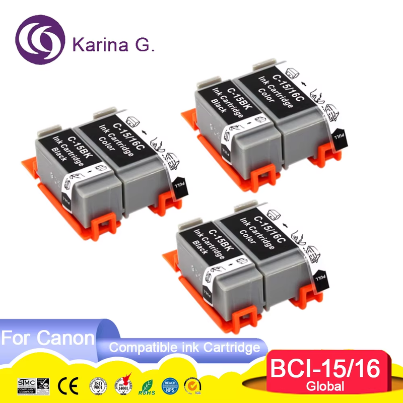 Compatible For BCI15 BCI16 BCI-15 BCI-16 Ink Cartridge Suit for i70 /i80 PIXMA