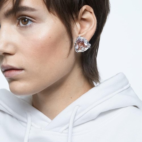 【SWAROVSKI】 Mesmera Clip Earring 片耳 クリップイヤリング☆ Mesmera clip earrings, Octagon cut, White, Rhodium plated