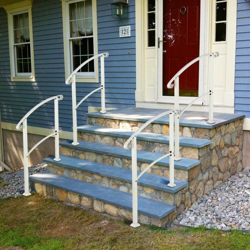 Iron Stair Railing Outdoor Indoor 1-3 Steps Handrails for Steps Staircase Porch