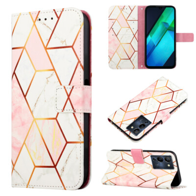 For Infinix Note 12 G96 Case Leather Phone Protector Marble Cover Flip Wallet