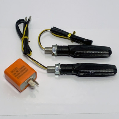 2x Universal Motorcycle Amber LED Turn Signal Indicators Blinkers Lights + Relay