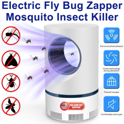 USB Electric Indoor Mosquito Trap Killer Lamp Suction Fan No Zapper Child Safe