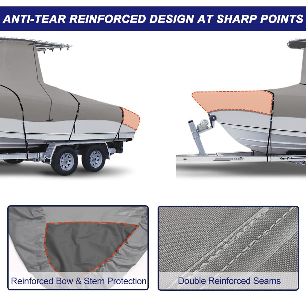 900D Heavy Duty Center Console T-Top Roof Boat Cover Waterproof Storage