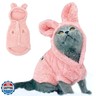 Anelekor Easter Dog and Cat Outfit - Bunny Ears Hoodies Fleece Sweatshirt for Small Dogs and Cats (XX-Large, Pink)