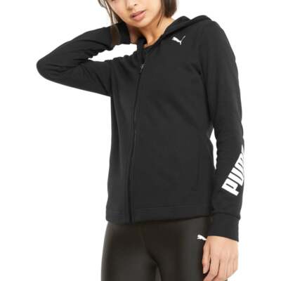 

Puma Modern Sports FullZip Hoodie Womens Size  Повседневная верхняя одежда 589487-01, Черный