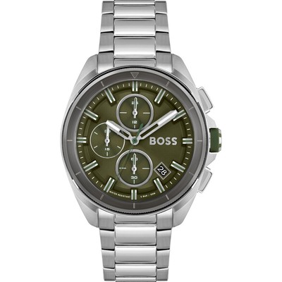 Pre-owned Hugo Boss Silver Mens Chronograph Watch Volane 1513951
