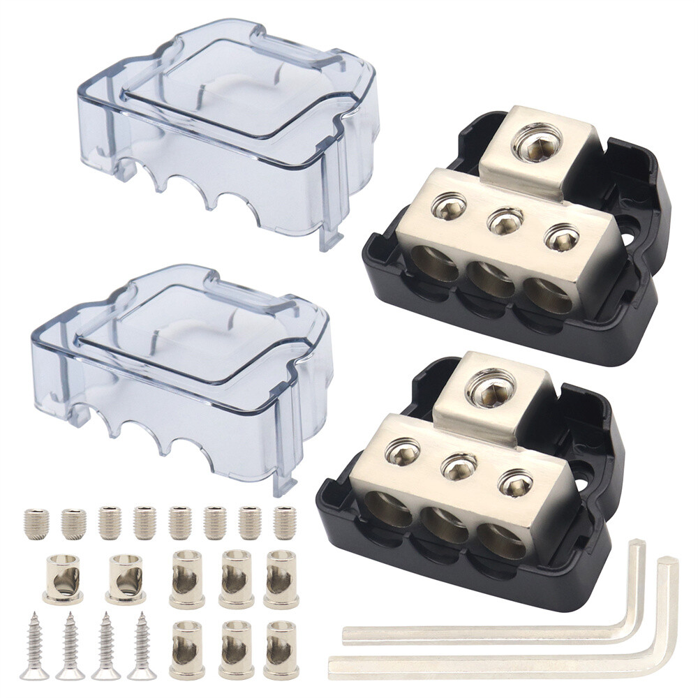 12V Blocco Di Distribuzione Di Potenza Auto Audio Amp Splitter 2 Vie 0/2/4 Gauge