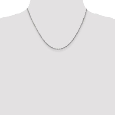 Pre-owned Superdealsforeverything Real 14kt White Gold 1.6mm Singapore Chain; 18 Inch; Lobster Clasp