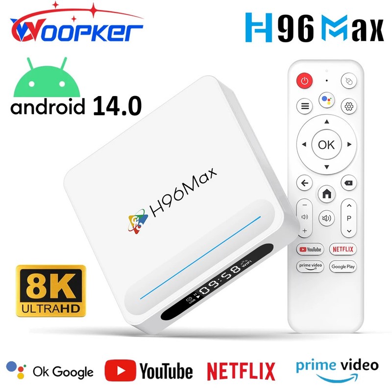 TV Box H96 MAX H618 PLUS 8K Android14.0 Allwinner H618 BT5.4 WiFi6 Mouse Assista