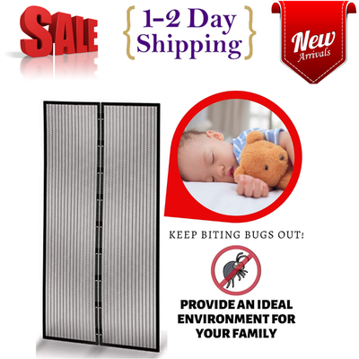 Magnetic Screen Door Magic Instant Mesh Screen Walk Through Fly