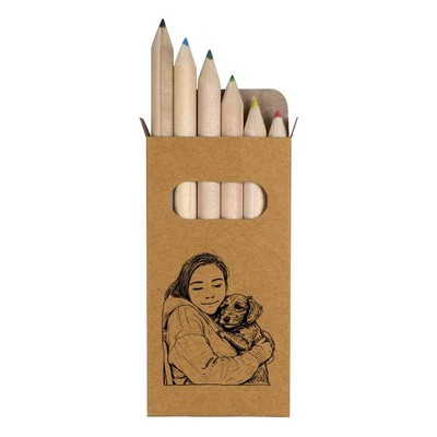 6 x 'Dog Snuggling With Owner' Short Colour Pencils (PE00066572)