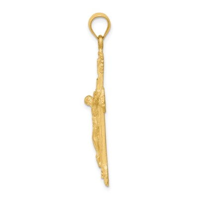 Pre-owned Superdealsforeverything Real 14kt Yellow Gold Crucifix Charm