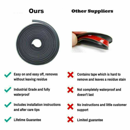 10FT Car Door  Edge Guard Moulding Trim Rubber Edge Strip Seal Protector Black