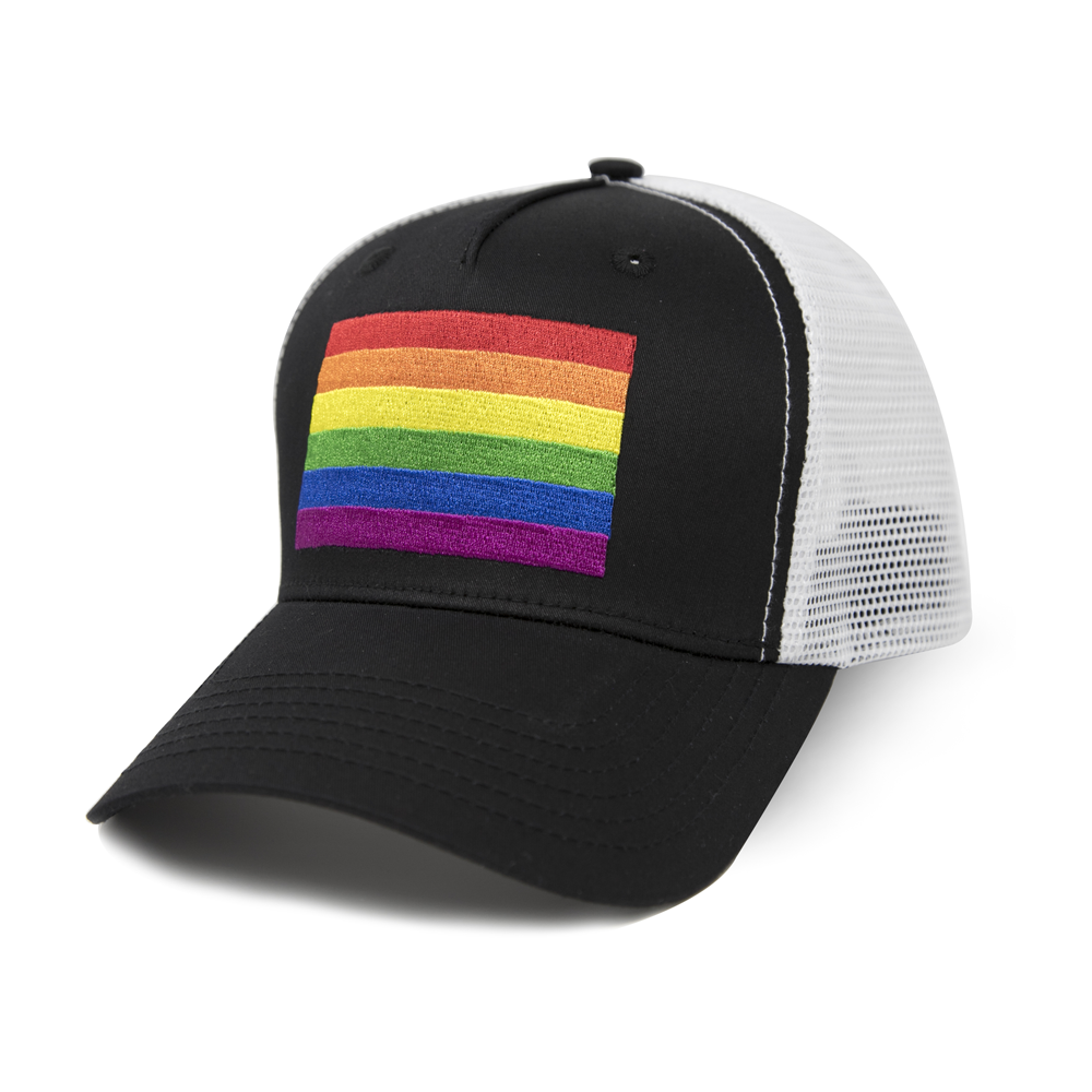 RAINBOW GAY PRIDE FLAG TRUCKER, BASEBALL, SNAPBACK HAT