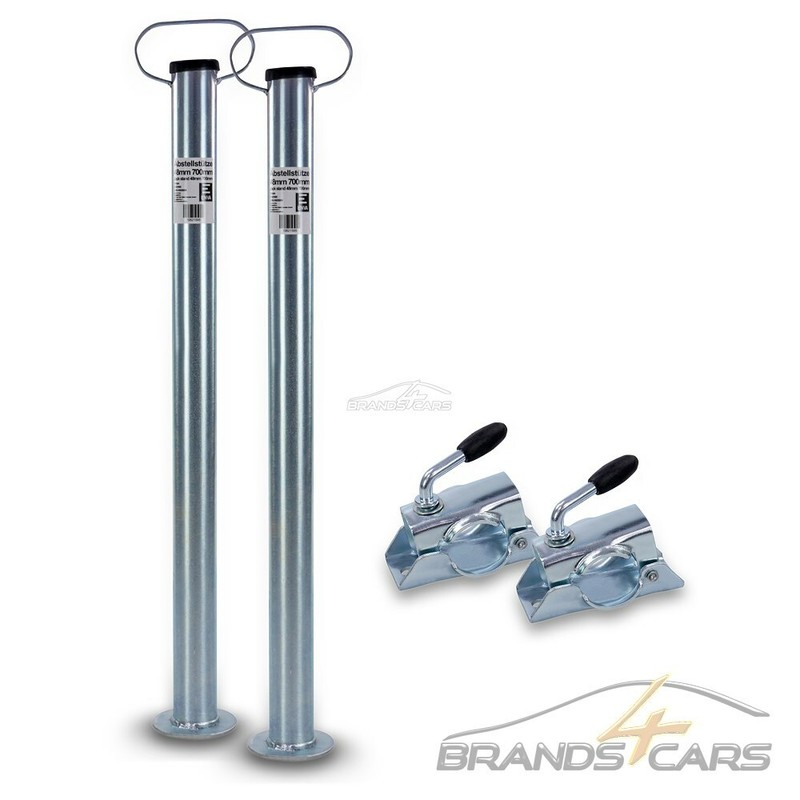 Enva 2x Klemmhalter Klemmschelle + 2x AbstellstÃTze StÃTzfuss Ã48mm FÃR AnhÃNger