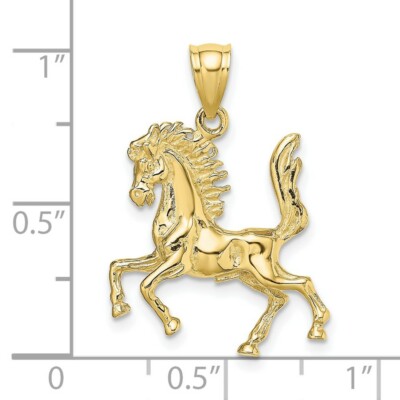 Pre-owned Superdealsforeverything Real 10kt Yellow Gold 3-d Horse Charm