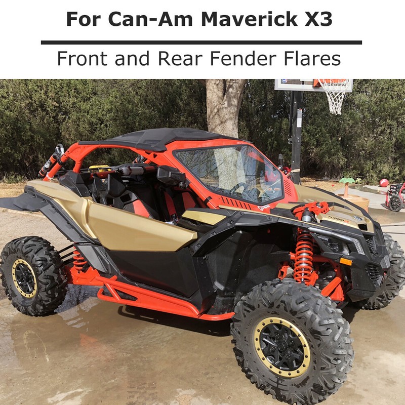 Front & Rear Extended Fender Flares For Can Am Maverick X3 R 20172021
