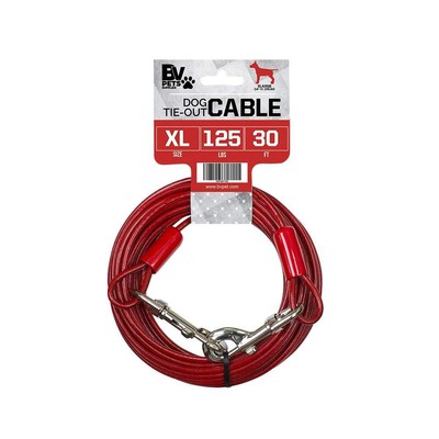BV Dog Tie Out Cable 30 Feet - Dog Leads for Yard Heavy Duty - up to 125 Pounds