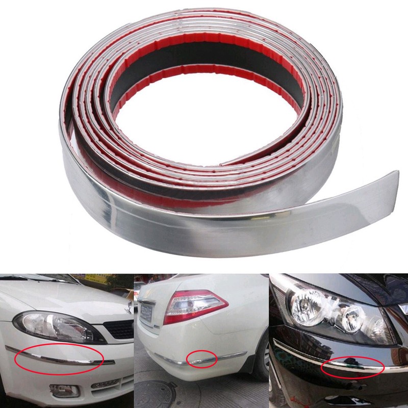 Diy Exterior Car Chrome Adhesive Strip Trim Molding Styling