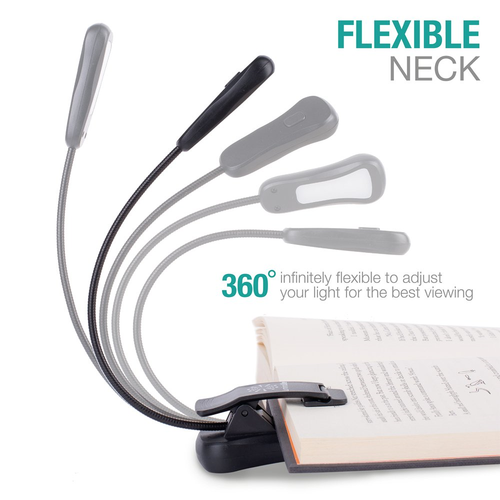 Rechargeable 3000K Warm 6 LED Book Light, Easy Clip on Reading Lights