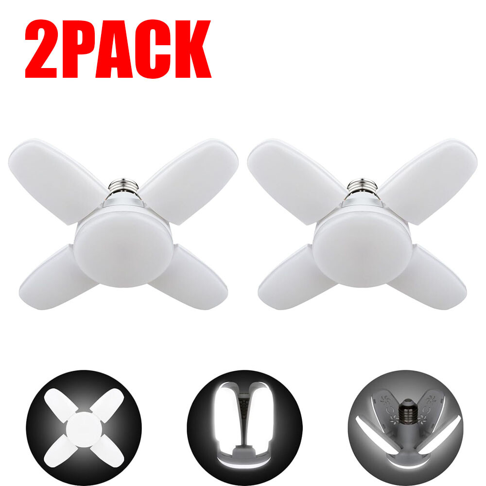 E27 LED Garage Light Bulb 28W Deformable Ceiling Fixture Lights Workshop Lamp