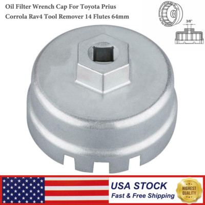 Oil Filter Wrench Cap For Toyota Prius Corrola Rav4 Tool Remover 14 Flutes 64mm