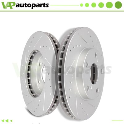 Front Brake Rotors Discs For Toyota Avalon Camry Sienna Slotted Drilled 2 Pcs