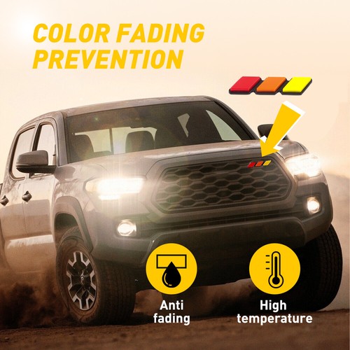 Tri-Color Grille Badge Emblem Car Accessories For Toyota Tacoma TRD Tundra RAV4