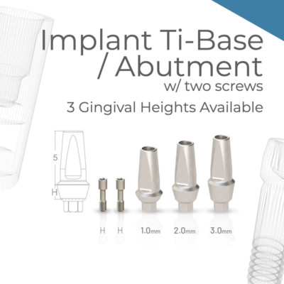 Ti-base/ Stock Abutment- with 2 screws - We have all Implant System