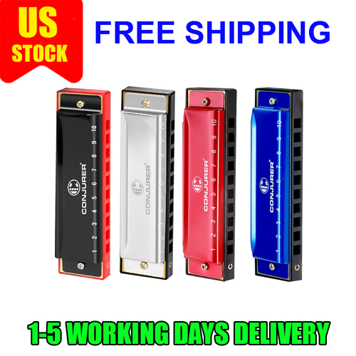 Blues Harmonica 10 Hole Diatonic Harmonica Key C for Beginners Kids Adults Gift