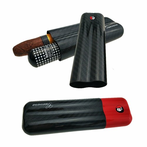 Carbon Fiber Cigar Case Ultra-Thin and Ultra-Light 2 Tube Humidors Cigar Tobacco