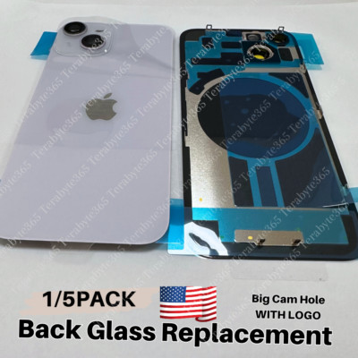 Battery Back Door Glass Cover Big Hole With Camera Lens For iPhone 14/14Plus Lot