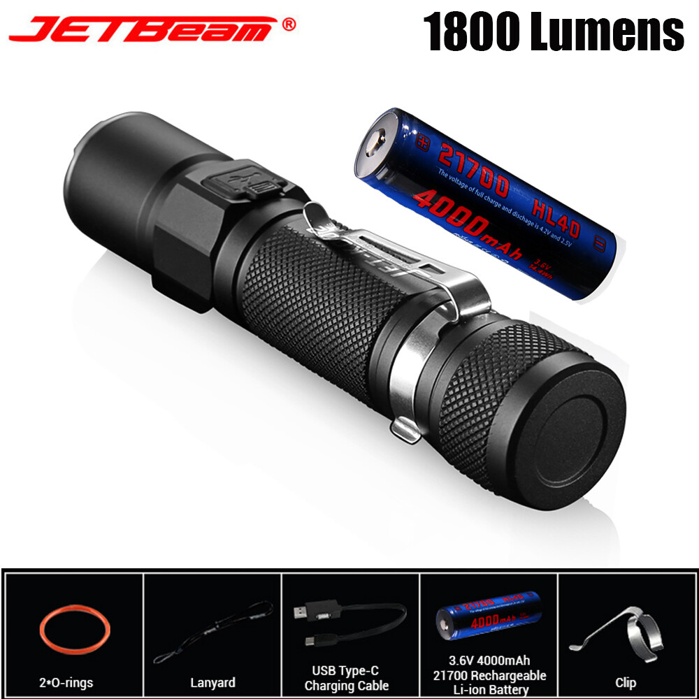 JETBeam 1800 Lumen Tactical Flashlight 