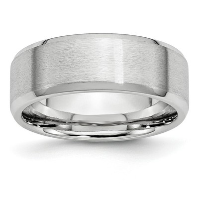 Cobalt Beveled Edge Satin and Polished 8mm Band