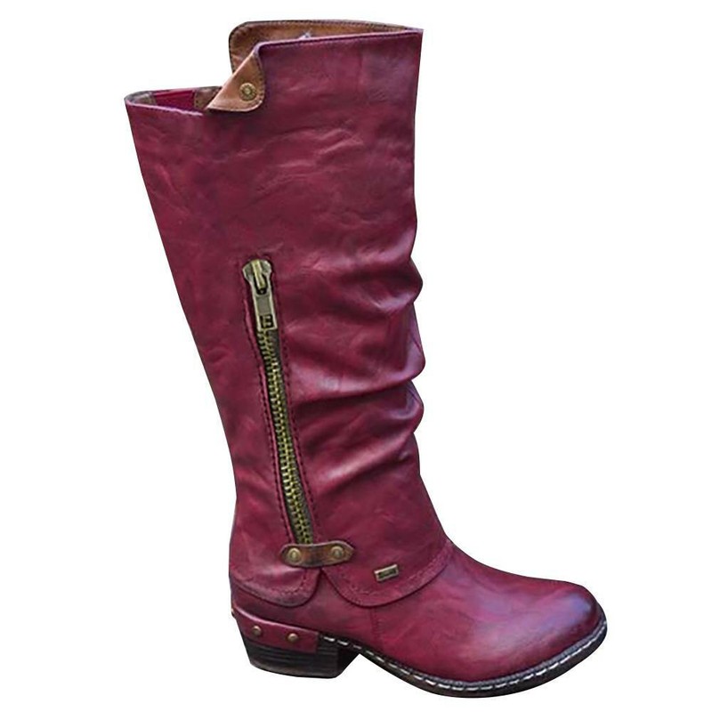 wide calf knee high boots block heel