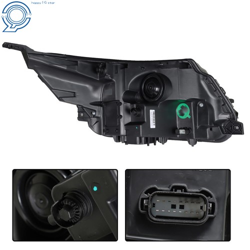 [Halogen Type Right&Left For 2016-2018 Ford Explorer Headlights W/LED DRL Black